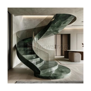Escalier en marbre de style <span class=keywords><strong>italien</strong></span> Newstar, sur mesure, en spirale, courbé, escaliers en pierre, ornement d'intérieur, marches en marbre - Product Image 4