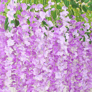 Fleurs artificielles de glycine, branche unique, décorations florales en plastique pour mariage, suspension au plafond, utilisation intérieure et extérieure - Product Image 3