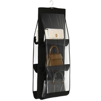 Organisateur de sacs à main suspendu pliable multi-couches à 6 poches, sac de rangement compressible anti-poussière en non-tissé pour salon, armoire et placard