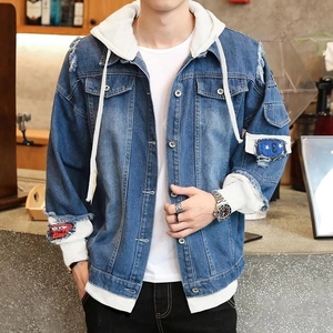 Fashionable denim jacket hoodie For 