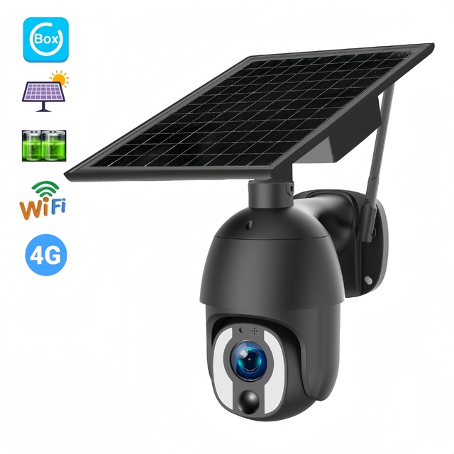 Ubox 5MP 5-50mm 10X Optical Zoom Wireless WIFI CCTV Security Camera 4G Solar Outdoor with PIR Sensor 4G Solar PTZ Camera