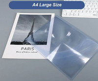 Loupes de lecture portables A4 pleine page en PVC, format grand format 3X