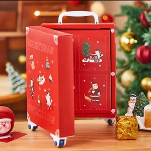 Wholesale Custom Red Christmas Gift Box Creative Blind <strong>Suitcase</strong> Design Premium Kraft <strong>Cardboard</strong> Paper Packaging Offset Printing - Product Image 6