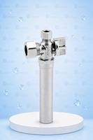 Robinet d'angle avec anti-retour de surtension 5/8 po DE x 3/8 po DE, certifié CUPC, laiton sans plomb, 1/4 de tour