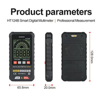 HT124B Multimètre intelligent à écran LCD numérique Gamme automatique professionnelle 4000 comptes T-RMS Voltmètre NCV 600V AC DC
