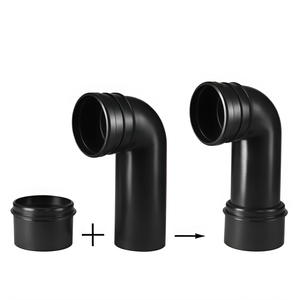 Tuyau de dérivation pour toilettes, noir, PP/PE, mural, coude de drainage pour eaux usées, adaptateur de drainage, design moderne, installation facile, salle de bain - Product Image 1