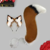 Queue de renard en fausse fourrure avec sangle de taille, queue d'animal réaliste en peluche pour costume, idéale pour les fêtes, le cosplay, les spectacles, fournitures en gros