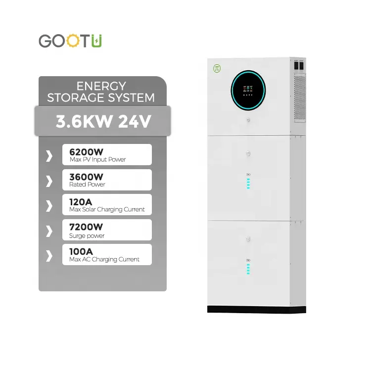 GOOTU Energy Storage System 6KW Inverter 10240WH Lithium Ion Battery All In One Home Hybrid Solar System