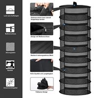 Séchoir à herbes suspendu à 8 niveaux, grande capacité, pliable, filet de séchage en maille avec fermeture éclair, cadre en polycarbonate et acier inoxydable pour plantes