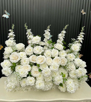 Élégant chemin de table blanc pur 1m pour centre de table, fleurs d'allée, amarante