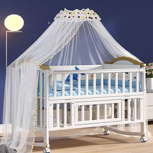 Nouveau <span class=keywords><strong>Lit</strong></span> Bébé <span class=keywords><strong>Berceau</strong></span> Mobile en Bois Balancelle avec Moustiquaire Ensemble de Literie pour Nourrissons - Product Image 1