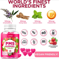 Gummies de vitamines et de fibres alimentaires en gros, marque privée OEM/ODM, pour soulager les douleurs menstruelles et favoriser l'équilibre hormonal chez la femme