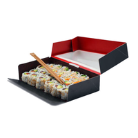 Boîte d'emballage de fast-food écologique personnalisée Boîte à sushi en papier à emporter de restaurant avec fenêtre