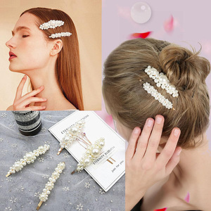 Vente en gros de pinces à <span class=keywords><strong>cheveux</strong></span> en perles simulées pour femmes, épingles à <span class=keywords><strong>cheveux</strong></span> simples de style coréen, barrettes florales, pinces latérales, accessoires pour <span class=keywords><strong>cheveux</strong></span> faits à la main - Product Image 3