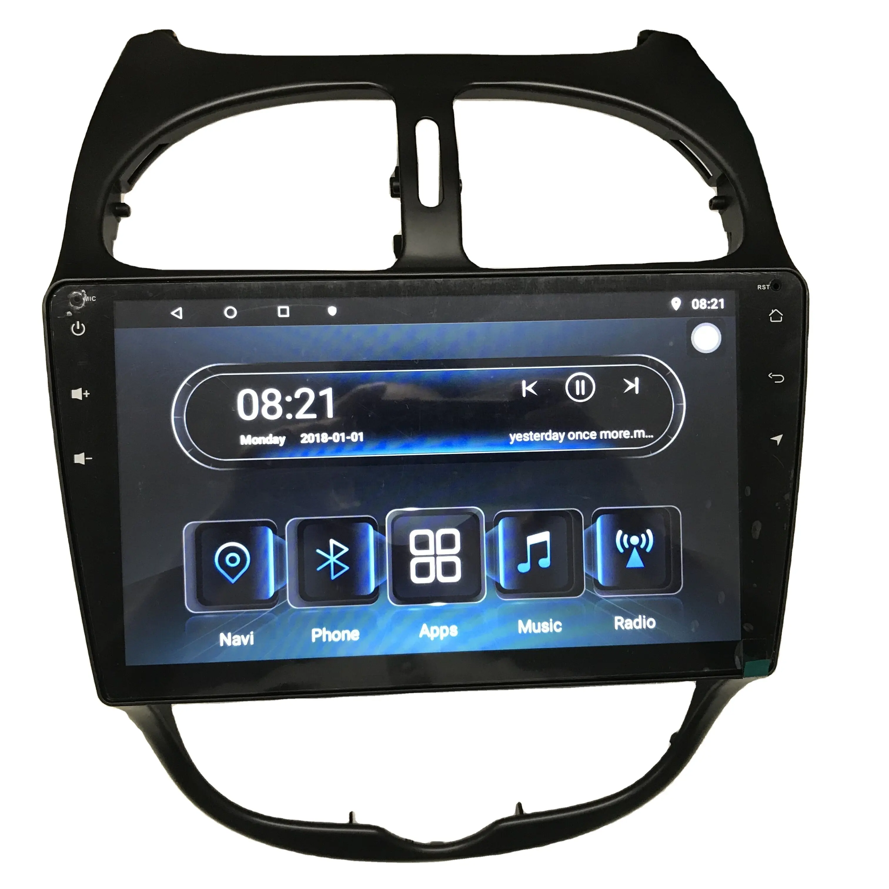 Xinyoo rádio automotivo com tela privada, android, gps, wifi, espelhamento de celular, para peugeot 206, rádio, dvd, mp5 player, áudio