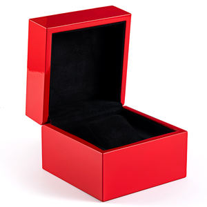 תיבת שעון עץ לוגו מותאם אישית שחור קטיפה הפנים תיק עור מרובע מרובע מפואר תיבת אריזת שעונים - Product Image 5