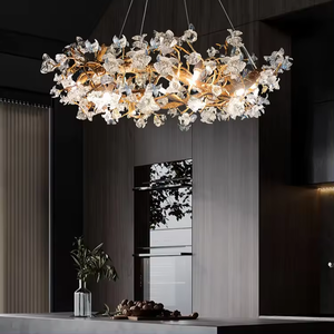 Lustre de branche d'arbre en Offre Spéciale Suspension émaillée en forme de fleur en laiton de luxe moderne avec un design attrayant - Product Image 6