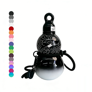 ขวดน้ำทรงน้ำเต้าสแตนเลส 316/304 ขนาด 580 มล. ปรับแต่งได้ พร้อมหลอดดูดแบบยืดหดได้และสายสะพายสำหรับเดินป่า - Product Image 2