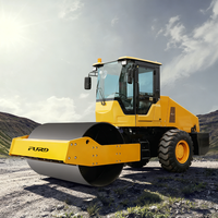 Rouleau compacteur vibrant à tambour unique FURD pour routes, 6 tonnes, moteur diesel refroidi par eau, pompe à haute performance, compacteur à roulement élevé