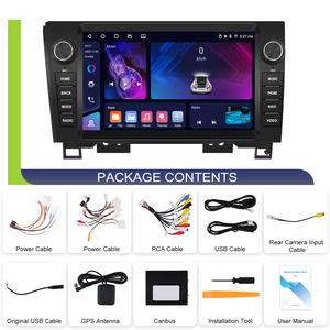 Autoradio Android Podofo 9'' pour Toyota Sequoia/Tundra 2+64G Carplay/Android Auto <span class=keywords><strong>sans</strong></span> fil BT GPS/WiFi/SWC Fabricant OEM - Product Image 6