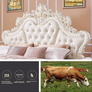 <span class=keywords><strong>Letto</strong></span> matrimoniale imbottito con <span class=keywords><strong>testiera</strong></span> trapuntata a rombi e bottoni in cristallo, struttura intagliata, colore avorio, stile europeo per camera da <span class=keywords><strong>letto</strong></span> - Product Image 5