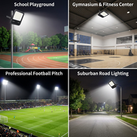 Projecteurs LED étanches à large angle de faisceau 120°, 300W, 6000K, AC120-277V, avec cadre noir, garantie 5 ans