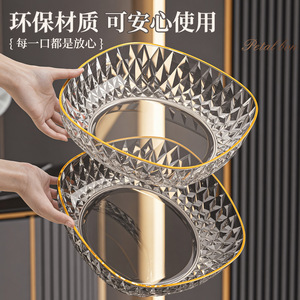 Plato ovalado con diseño de diamantes, bandeja decorativa con borde dorado para sala de estar, hogar u oficina. - Product Image 2