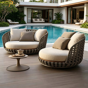 Canapé de jardin en rotin tressé de luxe pour hôtel moderne, mobilier d'extérieur en corde, pour <span class=keywords><strong>salon</strong></span>, chambre et hall - Product Image 1