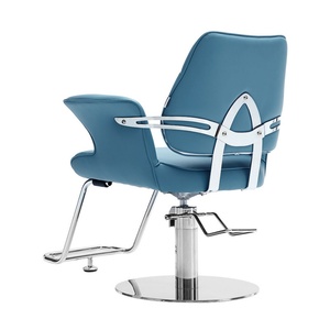 Custom PU leather barber <b>chair</b> with <b>silver</b> base, modern hair and beauty <b>chair</b> - Product Image 2
