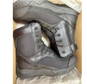 Botas Tácticas Negras TSB0708 con Cierre Lateral, Botas de Desierto Cómodas con Parte Superior de Gamuza - Product Image 1