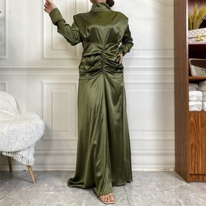 6664 #   Vestido Islámico de Alta Calidad en Satén Grueso con Mangas Largas y Cintura Plizada, Estilo Árabe Dubai para Eventos Musulmanes - Product Image 2