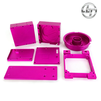 Kit de boîtier de panneau multi-spécifications en alliage d'aluminium 6061 anodisé rouge rose, pièces usinées CNC sur mesure