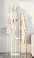 Porte-manteau pas cher sur pied en métal, design branche d'arbre, avec support à chapeaux et base ronde