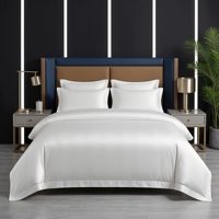 Ensemble de literie d'hôtel de qualité supérieure, économique, 100% coton, textile d'hôtel en gros, blanc, 4 pièces, housse de couette, drap, taie d'oreiller