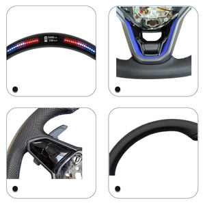 Volante de cuero medio perforado modificado para <span class=keywords><strong>Volkswagen</strong></span> VW Golf 8 <span class=keywords><strong>MK8</strong></span> 8R <span class=keywords><strong>R</strong></span> Gti Gtd Jetta Tiguan Polo Passat CC B7 B8 - Product Image 3