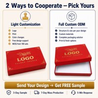 Boîte de luxe personnalisée à couverture rigide pour bijoux et cosmétiques, emballage cadeau, boîte rigide pour collier d'aromathérapie avec estampe dorée.
