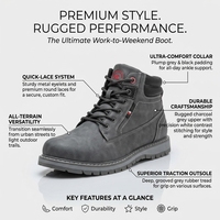 Bottes d'hiver occidentales ITAZERO pour hommes en cuir véritable à lacets