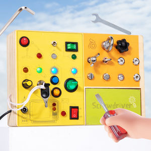 Nouveau produit 2 en 1Montessori voyage jouet éducatif bébé lumière en <span class=keywords><strong>bois</strong></span> LED boîte à <span class=keywords><strong>outils</strong></span> occupé conseil jouets sensoriels pour enfants enfants - Product Image 3