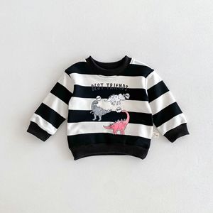 <span class=keywords><strong>Sweat</strong></span>-shirt à manches longues rayé en coton style coréen mignon Angou pour garçons et filles, t-shirt pour bébé - Product Image 3