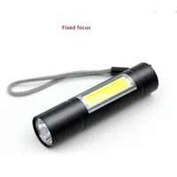 Mini lampe torche rétractable d'extérieur 511 avec lumière puissante, petite lampe de poche domestique rechargeable par USB, barres latérales en alliage d'aluminium COB