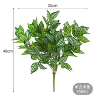 Dekorasi Pernikahan Rustic Bergaya Hutan, Daun Buatan Lima Cabang, 105 Daun Berurat, Daun Caladium Sutra, Rumput Palsu