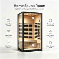 Sauna à vapeur sèche haut de gamme sur mesure, construction en bois massif, sauna domestique personnalisé OEM, bien-être pour spa, salle de bain entièrement vitrée