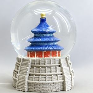 Comunque tempio cielo globo di neve scintillante sfera di resina dipinti a mano tetti azzurri scintillanti fiocchi di neve preservando <span class=keywords><strong>antico</strong></span> cinese - Product Image 4