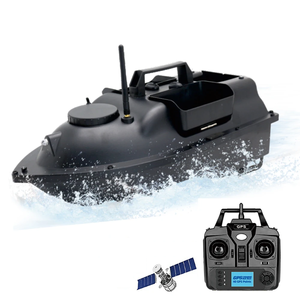 Bateau à appâts pour la pêche à la carpe Flytec V010 Noir GPS 40 points <span class=keywords><strong>de</strong></span> localisation 3 compartiments avec capacité <span class=keywords><strong>de</strong></span> charge <span class=keywords><strong>de</strong></span> 2 kg Retour automatique - Product Image 1