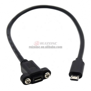 Micro Usb macho a hembra extensión orejas <span class=keywords><strong>Mike</strong></span> 5 pines con orificio de tornillo Ll puede arreglar cable de datos - Product Image 1