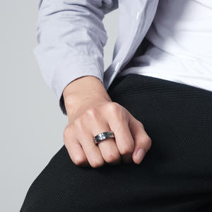 Nordic Viking Rune Tungsten Steel <b>Ring</b> For Men Steel Black Letter Design Gift Jewelry - Product Image 4