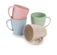 TD1 Tasse en paille de blé réutilisable Tasse à boire Tasse à café sans BPA avec poignée