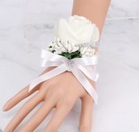 A-503 Soie Rose Boutonnière Corsage Artificielle Classique Marié Fleur Broche pour Mariage