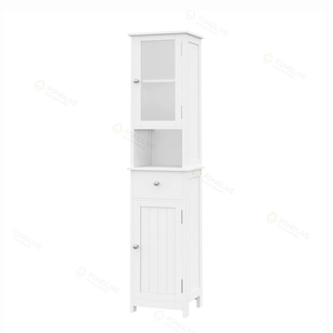Morden Cheap <strong>Tall</strong> White <strong>Free</strong> <strong>Standing</strong> Floor Waterproof Space Saving <strong>Bathroom</strong> Cupboard Storage <strong>Cabinet</strong> for Washroom - Product Image 5
