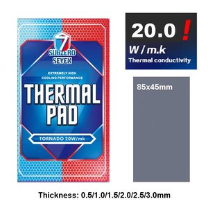 Almohadilla Térmica SUBZERO SEVEN 7 <span class=keywords><strong>de</strong></span> 20W/mk, 0.5-3mm, <span class=keywords><strong>de</strong></span> Silicona No Conductiva, Suave, con Doble Película Autoadhesiva para <span class=keywords><strong>PC</strong></span>, PS5, SSD, <span class=keywords><strong>GPU</strong></span> - Product Image 1